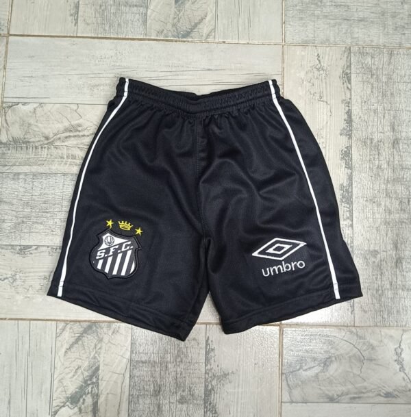 Short Santos 2025 negro niños
